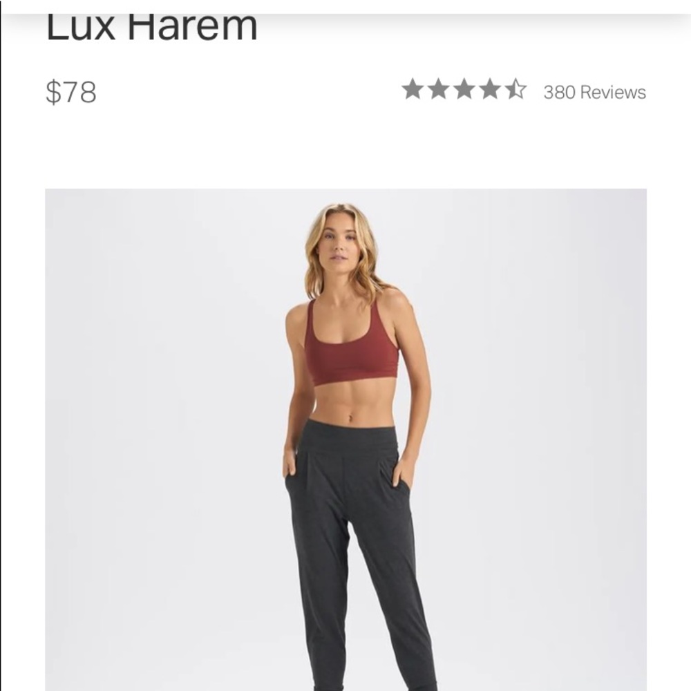 Adorable comfy Vuori “harem” joggers.